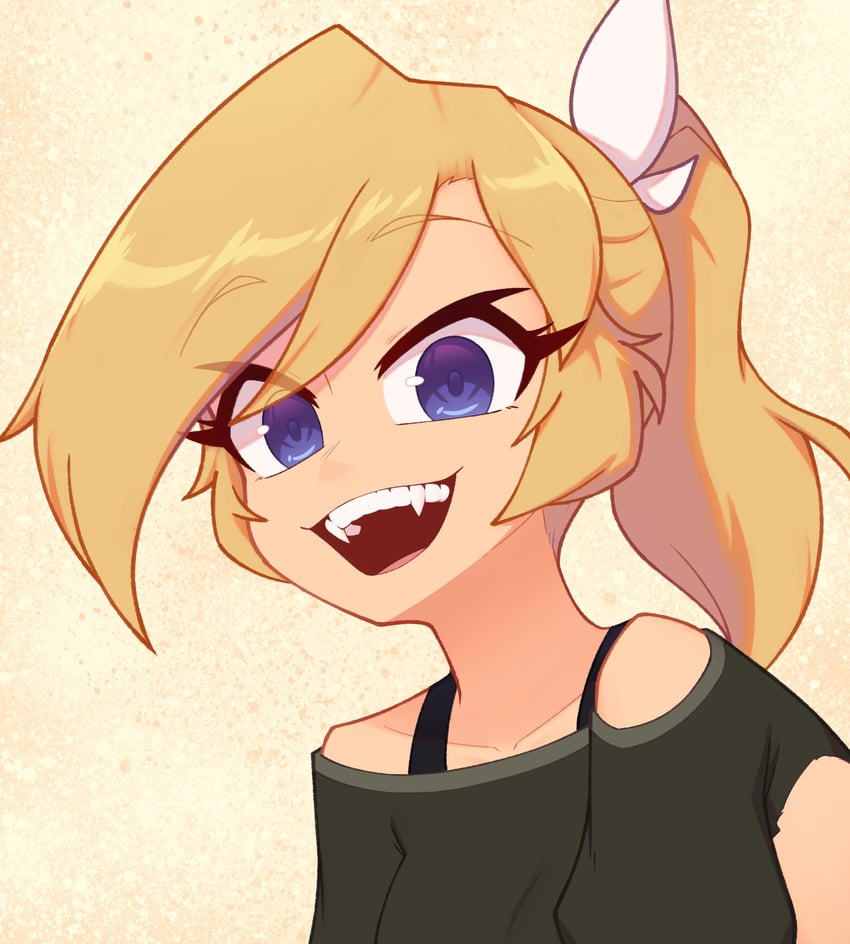 原创、Nelly (xyronii) 1名女孩 黑衬衫 金发 蓝眼 锁骨