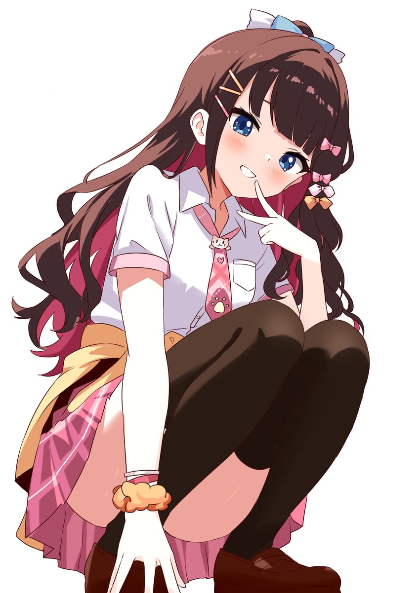 Project-SP、上利ラブリ 1名女孩 黑发 蓝眼 脸红 蝴蝶结