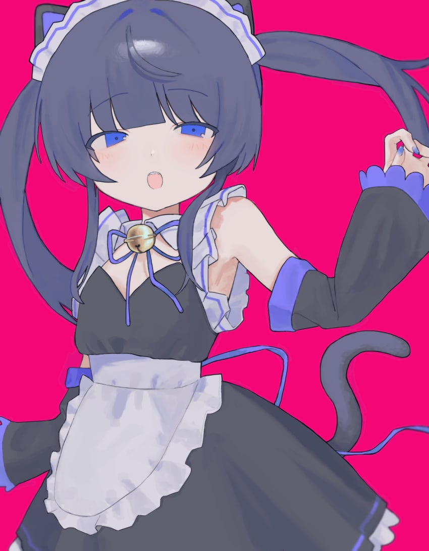 原创 1名女孩 惊讶 兽耳 围裙 铃铛