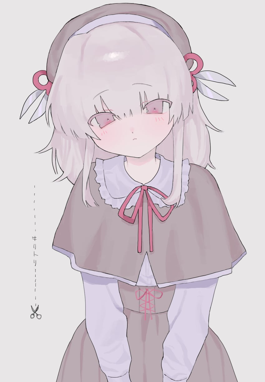 原创 1名女孩 贝雷帽 黑色小披肩 黑帽子 黑色裙子