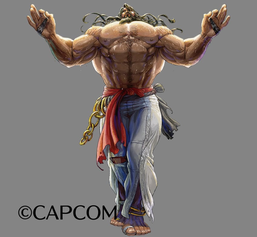 街头霸王、街头霸王6、arjun (street fighter) 1名男孩 腹肌 蔷薇 胡子 二头肌