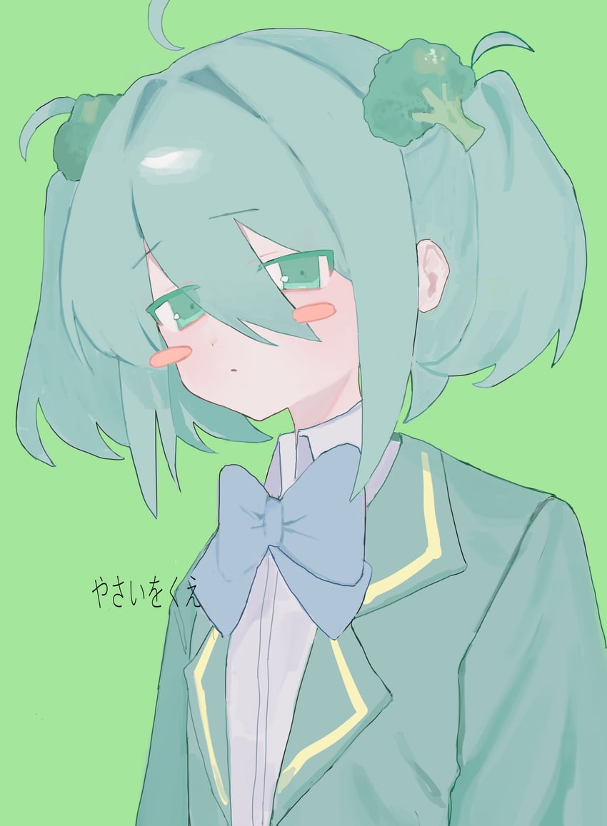 原创 1名女孩 蓝色蝴蝶结 蓝色领结 腮红贴纸 蝴蝶结