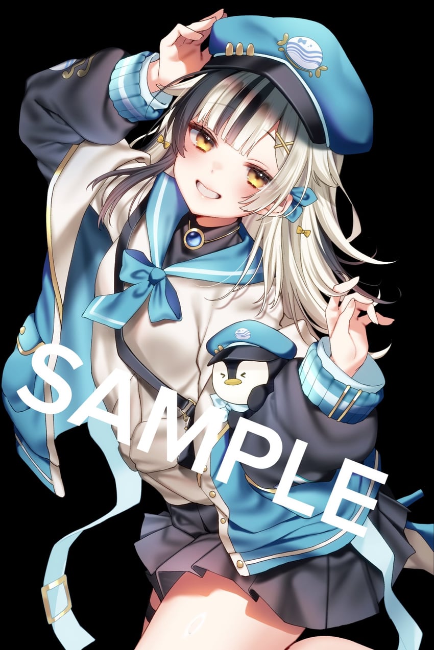 个人势虚拟主播、kirasena (vtuber) 1名女孩 鸟 黑色背景 黑发 黑色夹克