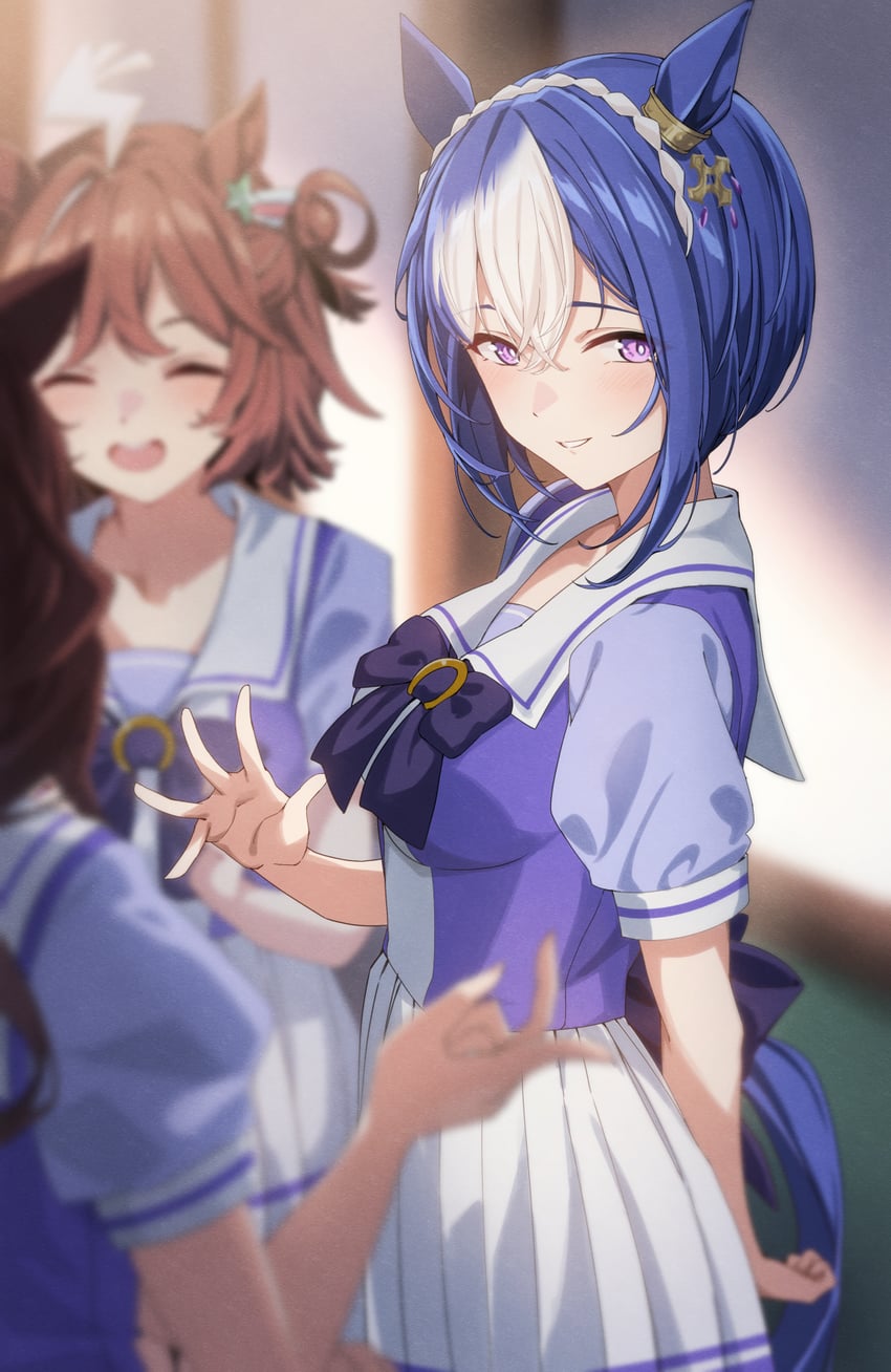 赛马娘、塞萨里奥（赛马娘） 3人女子 :D 微笑 兽耳 手放在背后