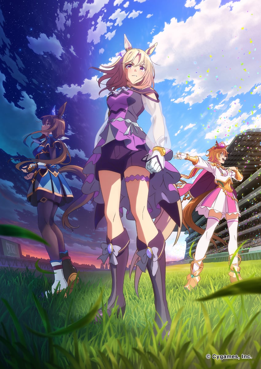 赛马娘、赛马娘：巅峰之路、爱慕织姬 (星间夜曲) (赛马娘) 3人女子 :D 兽耳 赛璐珞上色 不对称鞋履