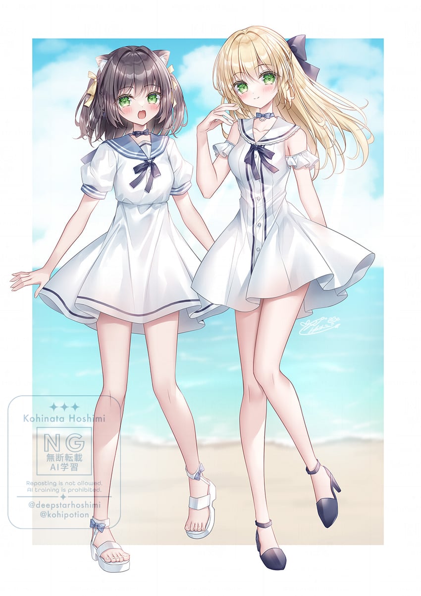 原创 2名女孩 :D 兽耳毛 兽耳 作者名