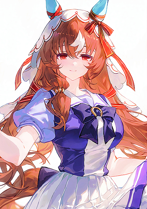 赛马娘、依然爱你 (赛马娘) 1名女孩 异形乳量 (大) 兽耳 脸红 蝴蝶结