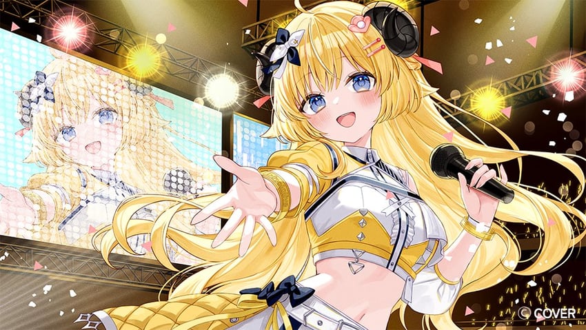 Hololive、角卷绵芽 1名女孩 :D 呆毛 兽耳 不对称袖子