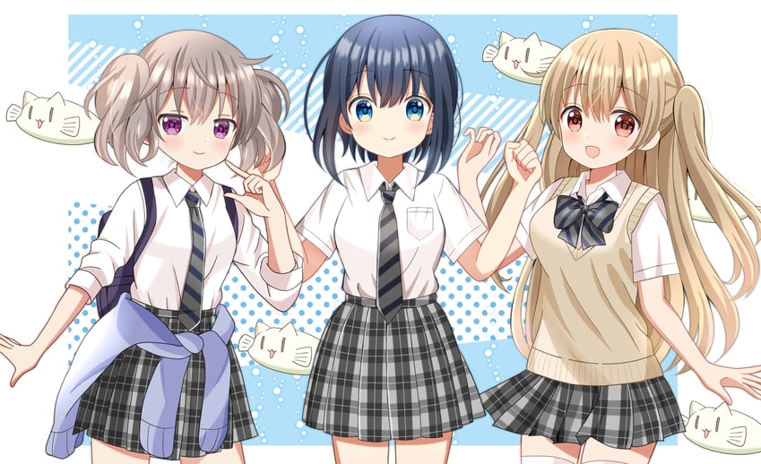 慢节奏、皆凪日和、皆木小春 3人女子 :D 背包 包 黑发
