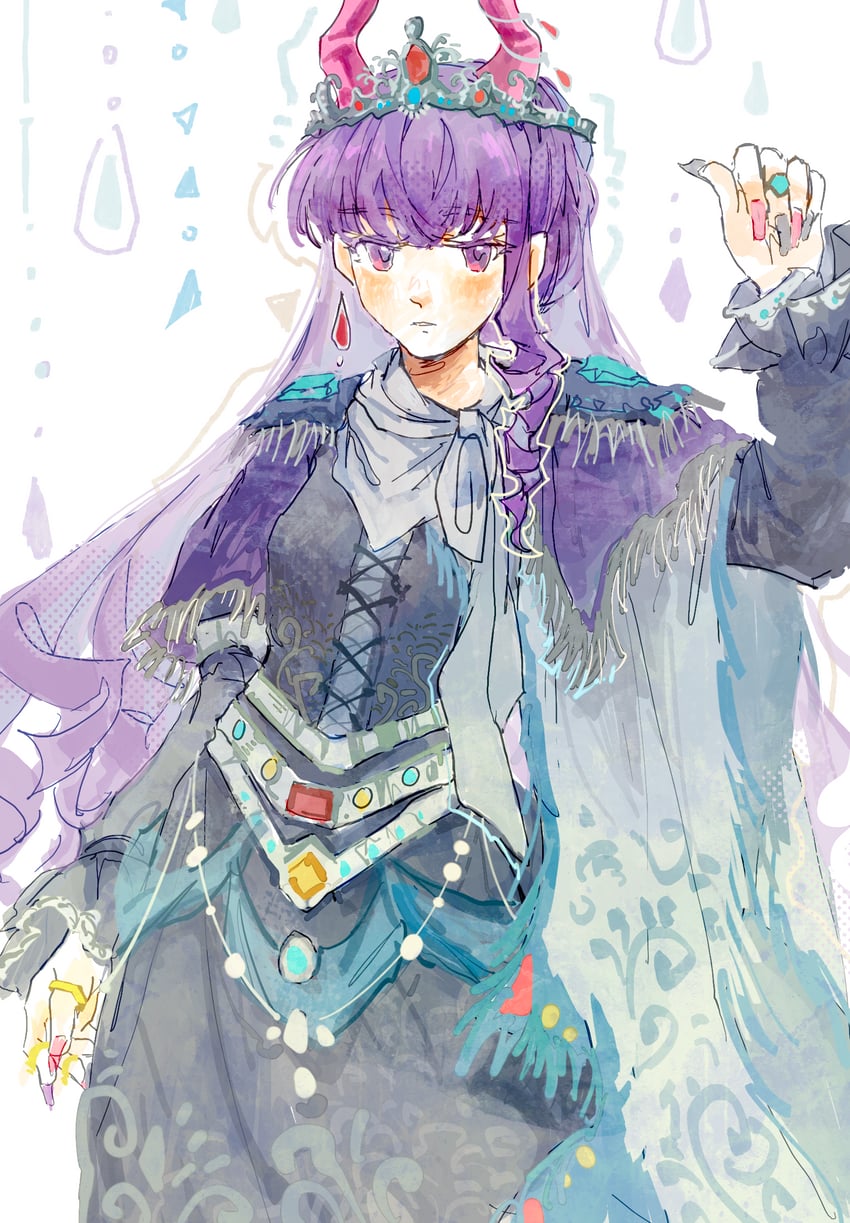 原创 1名女孩 黑色指甲 黑衬衫 黑色裙子 斗篷