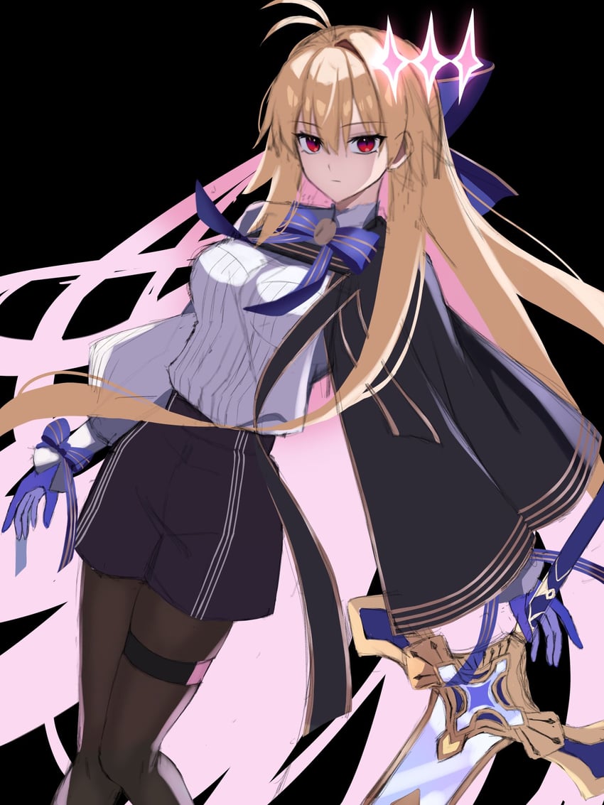 Fate/Grand Order、Fate系列、爱尔奎特 (地球姬) 1名女孩 呆毛 手放在身体两侧 黑色背景 黑色短裤