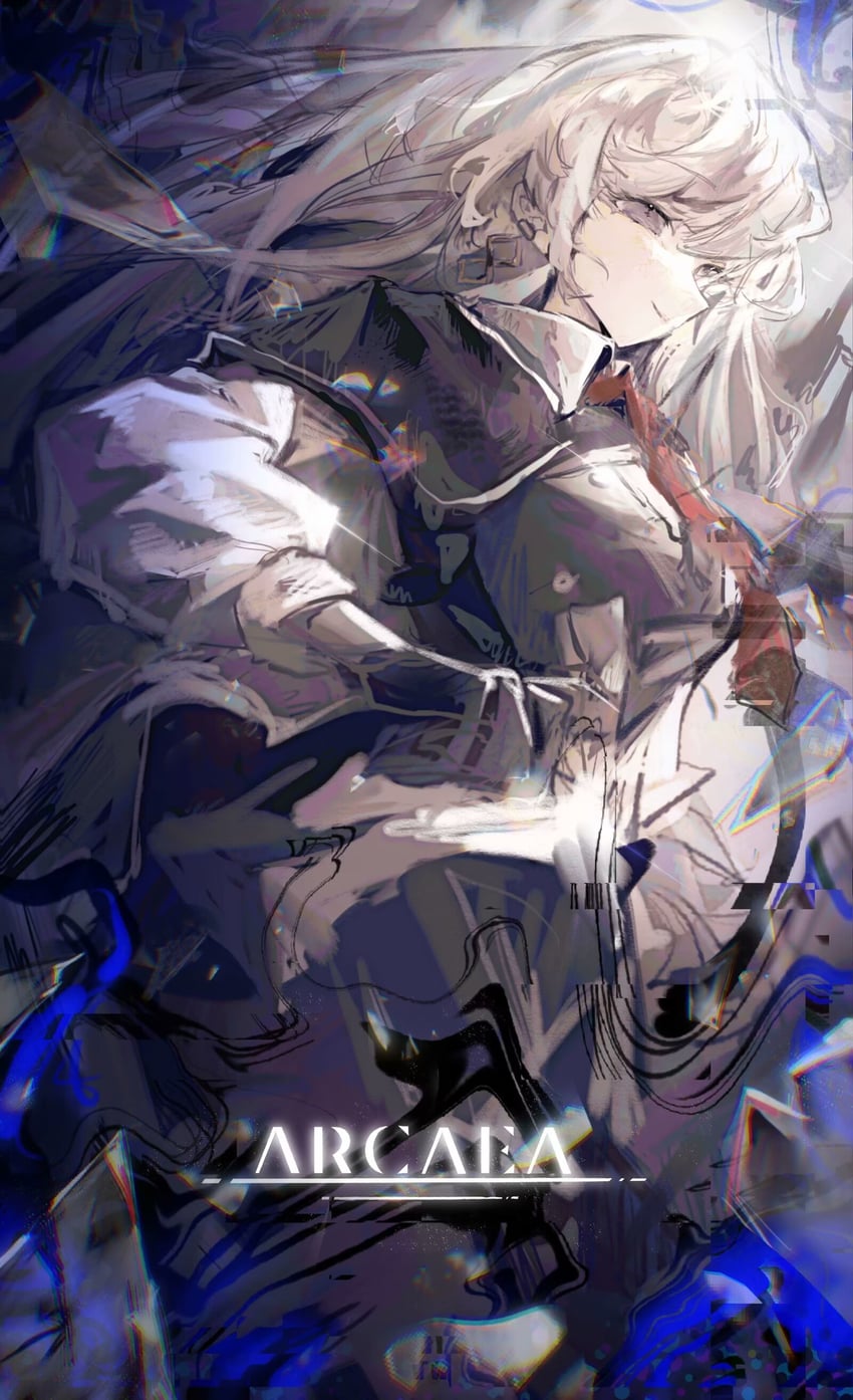 韵律源点 Arcaea、Insight (Arcaea) 1名女孩 黑色手套 碎玻璃 闭嘴 有领衬衫