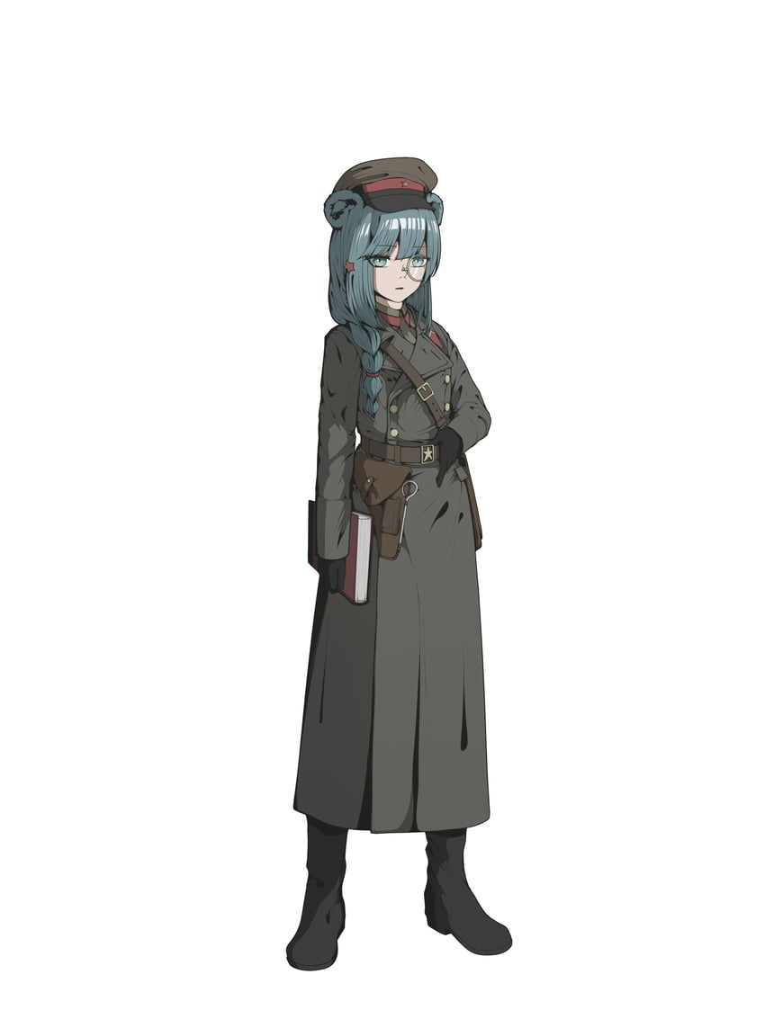 明日方舟、真理 (明日方舟) 1名女孩 兽耳 外套 枪 帽子