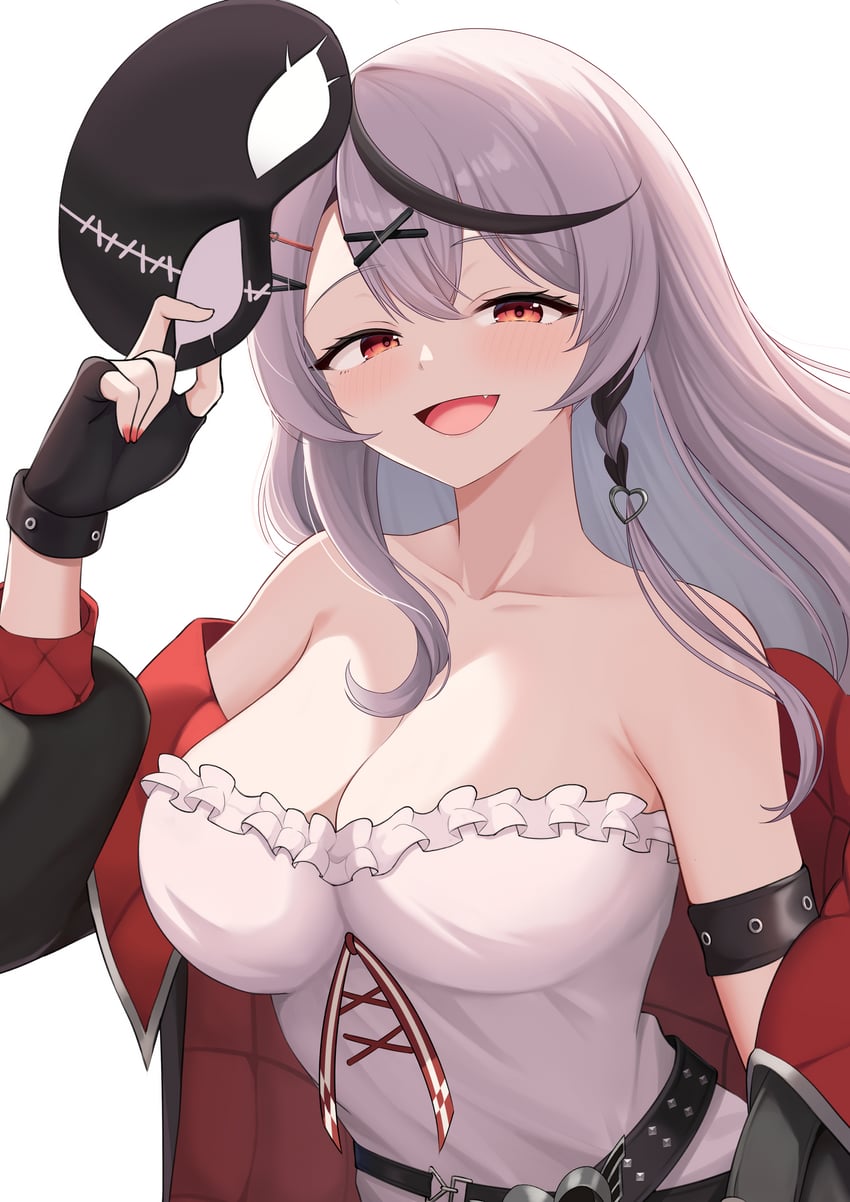 Hololive、沙花叉克萝耶、沙花叉库洛艾(第一套服装) 1名女孩 臂章 腰带 黑色臂章 黑色皮带