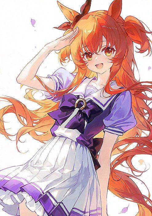 赛马娘、摩耶重炮 (赛马娘) 1名女孩 兽耳 脸红 蝴蝶结 蝶形领结