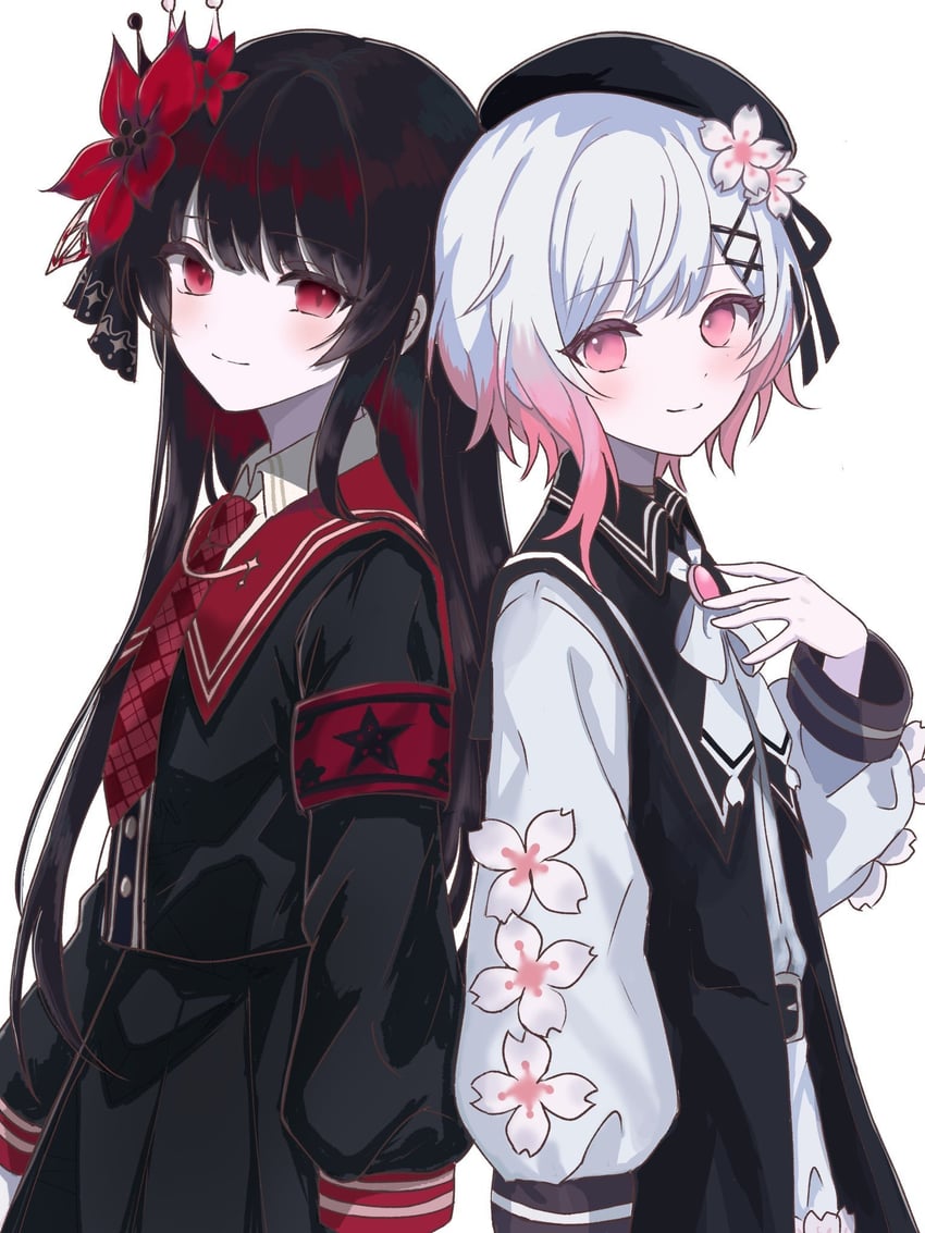 魔法少女的小镇审判、二阶堂博、樱庭绘麻 2名女孩 臂章 作者名 腰带 贝雷帽