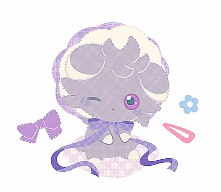 宝可梦、妙喵 蓝花 蝴蝶结 闭嘴 穿着衣服的宝可梦 花