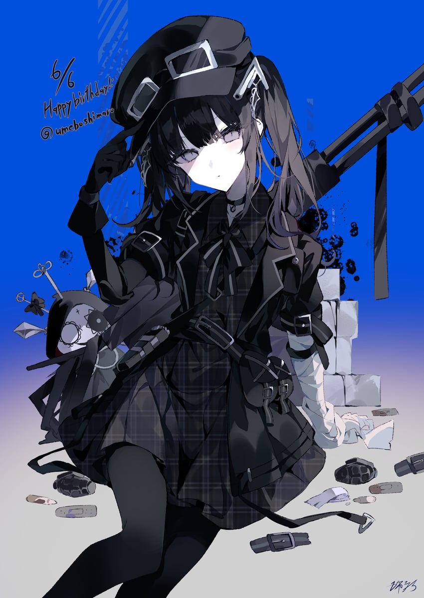 魔法少女的小镇审判、黑部奈乃花、惨状 (魔法少女的魔女审判) 1名女孩 弹药袋 手臂带 作者名 不对称手套