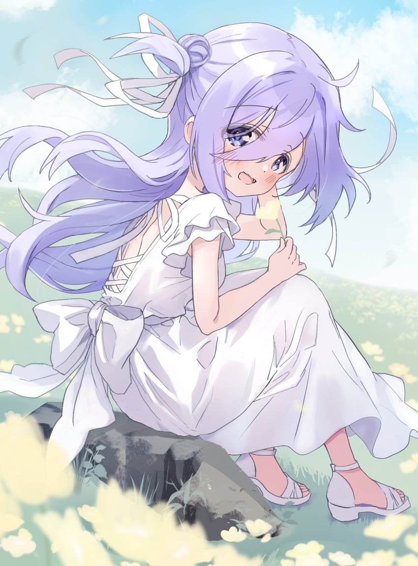 原创、雨宫雫 (如月弥生) 1名女孩 :D 手放在头后 举手 露背裙
