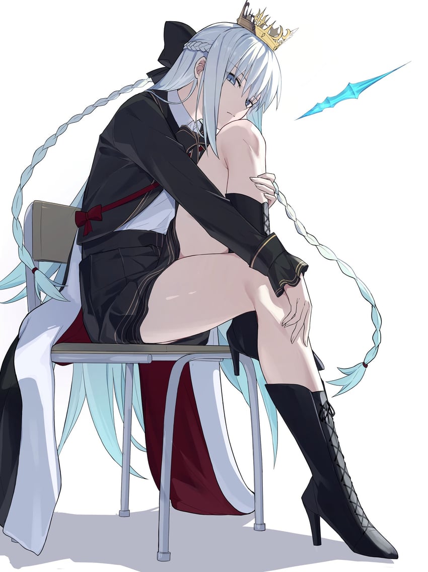 Fate/Grand Order、Fate系列、摩根勒菲 (Fate) 1名女孩 黑色靴子 黑色蝴蝶结 黑色夹克 黑色裙子