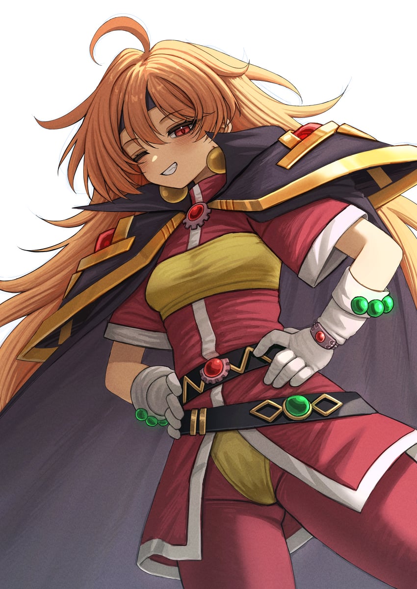 秀逗魔导士、莉娜·因巴斯 1名女孩 呆毛 腰带 黑色皮带 黑色披肩