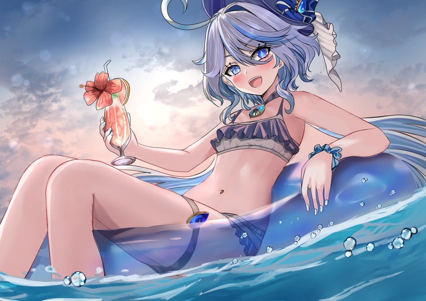 原神、芙宁娜 (原神) 1名女孩 :D 呆毛 替换服装 比基尼