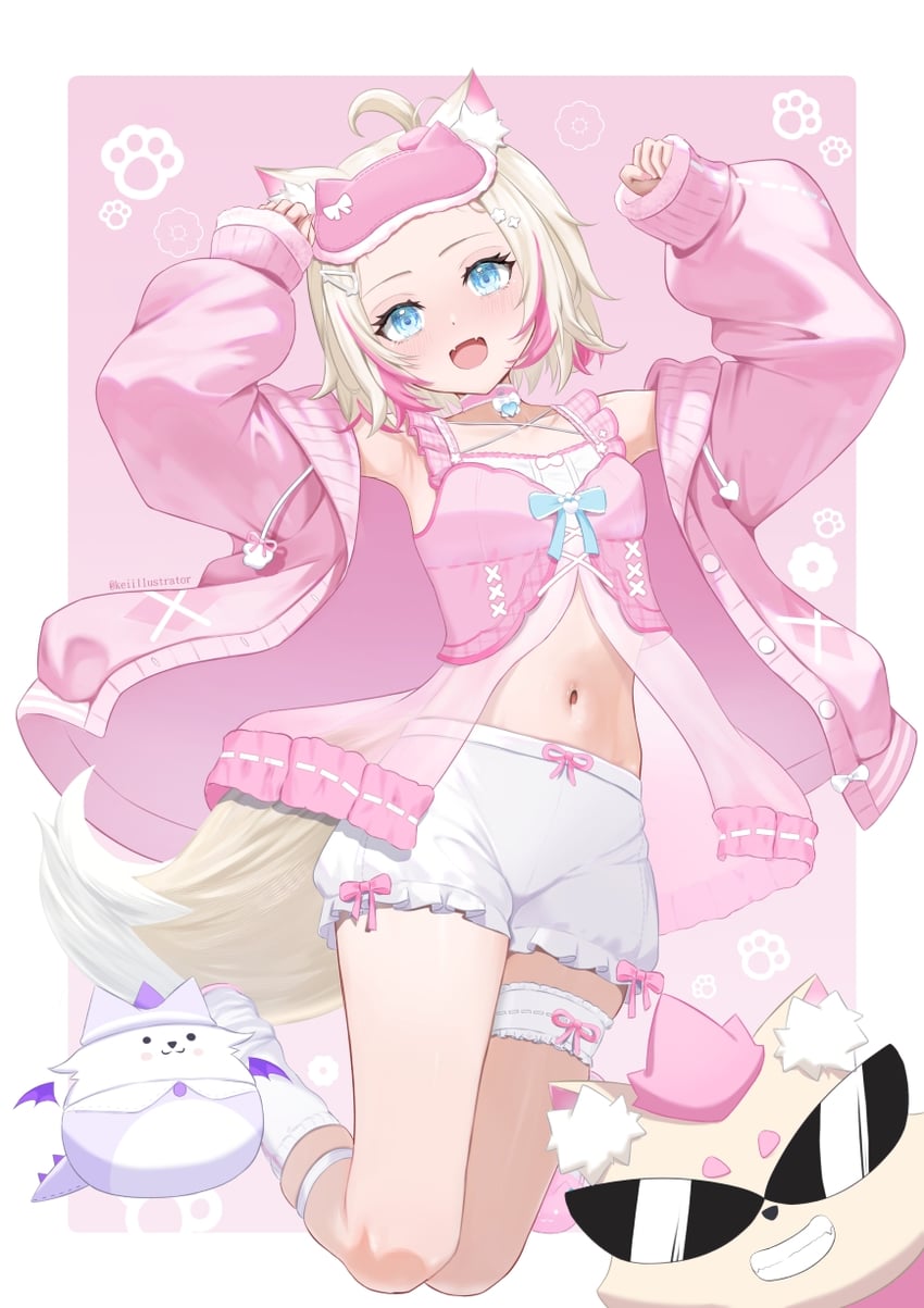 Hololive、Hololive英语、摩可可·阿比斯嘉德 1名女孩 :D 兽耳毛 兽耳 腋下