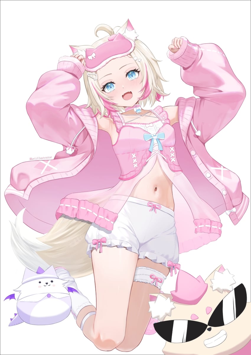 Hololive、Hololive英语、摩可可·阿比斯嘉德 1名女孩 :D 兽耳毛 兽耳 腋下
