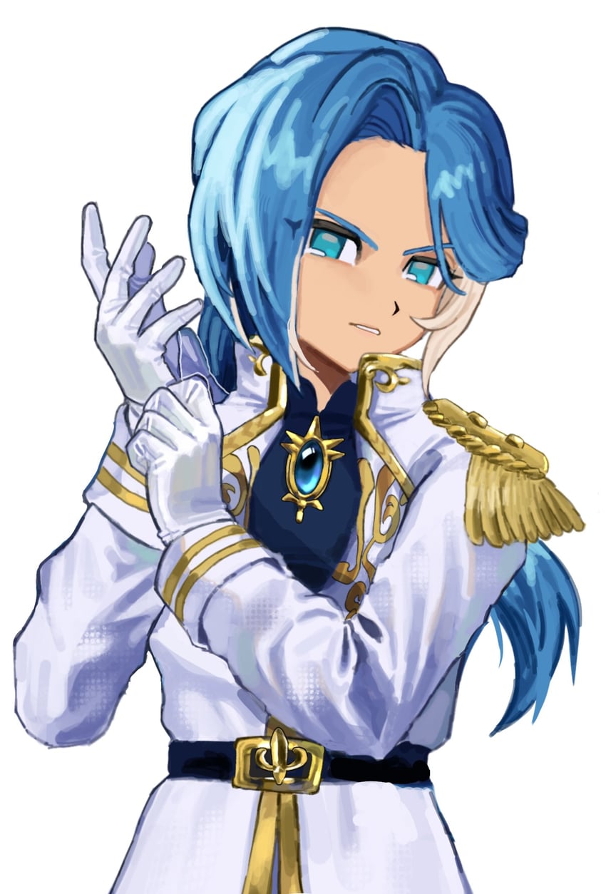 闪电十一人、闪电十一人、inazuma eleven cross 1名女孩 整理衣服 整理手套 水色瞳 腰带