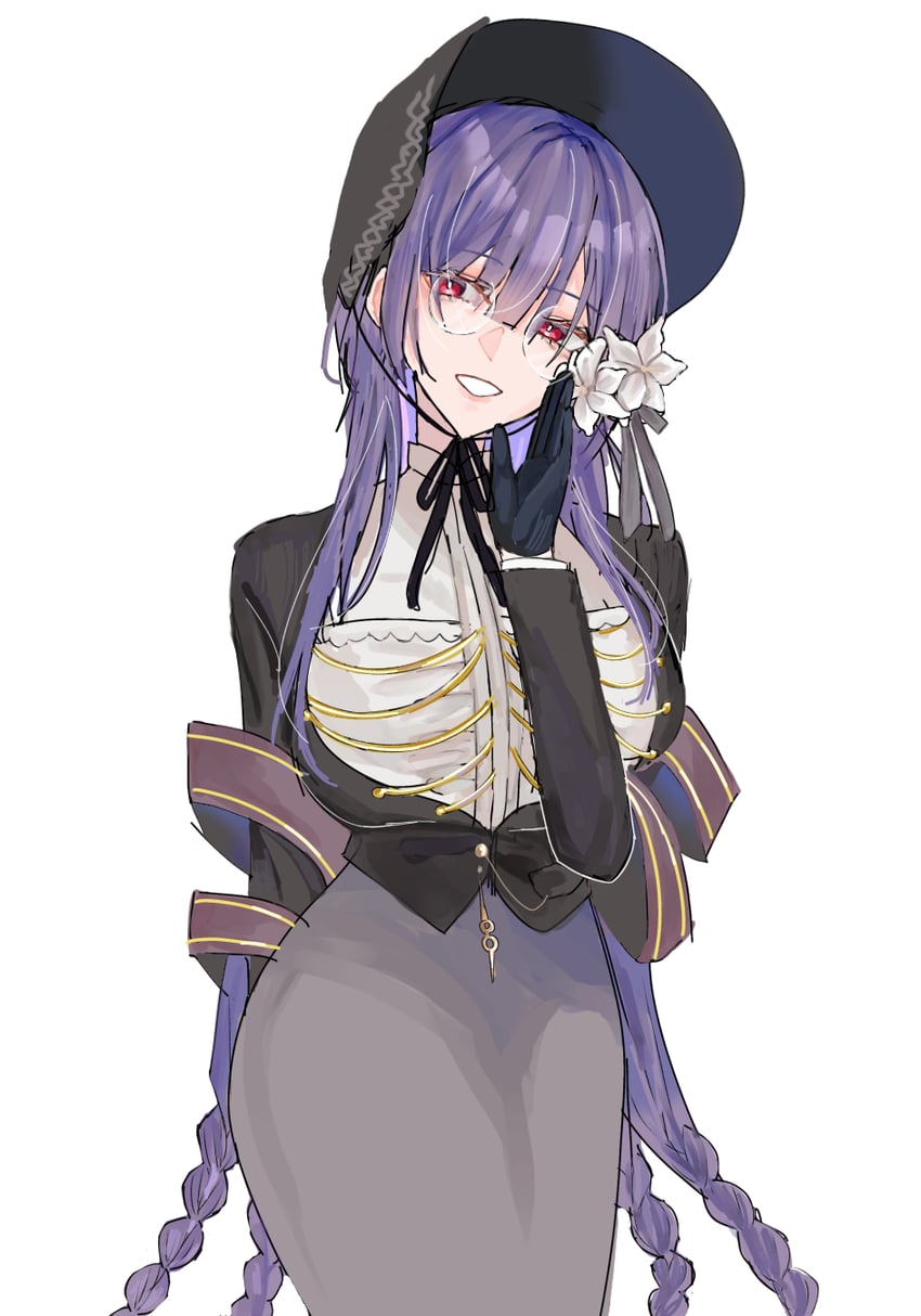 Fate/Grand Order、Fate系列、urd (fate) 1名女孩 :D 调整眼镜 黑色软帽 黑色手套
