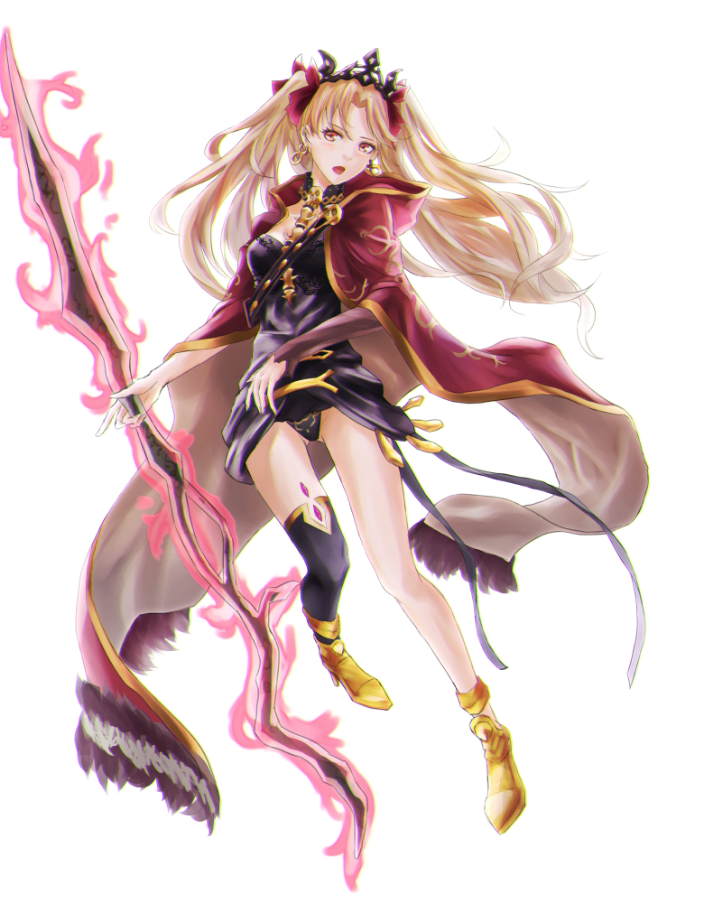 Fate/Grand Order、Fate系列、艾蕾什基伽尔 (Fate) 1名女孩 黑色连衣裙 黑色内裤 黑色过膝袜 金发