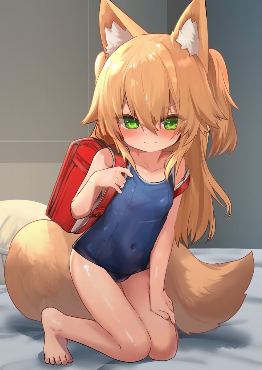 原创、九重椿 1名女孩 兽耳毛 兽耳 背包 包