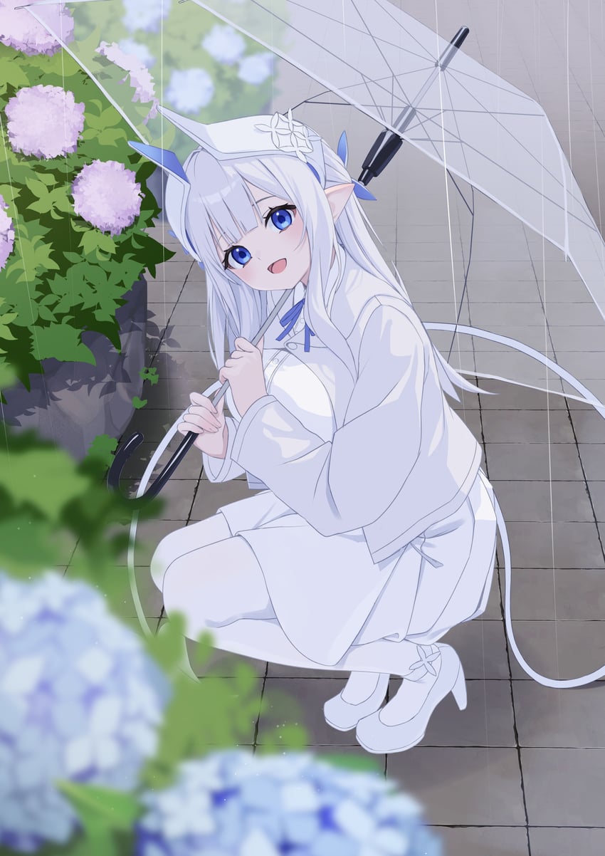 原创 1名女孩 :D 蓝眼 蓝花 模糊