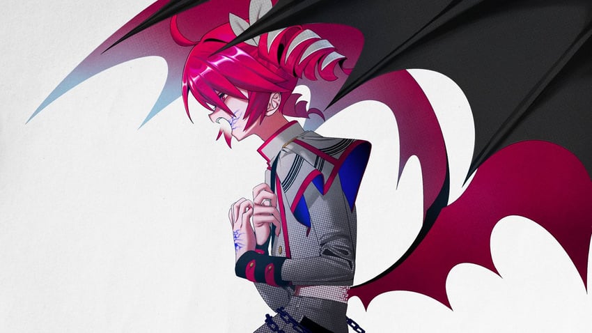 Synthesizer V、UTAU、重音Teto 1名女孩 呆毛 蝙蝠翅膀 堕落/侵蚀 恶魔娘