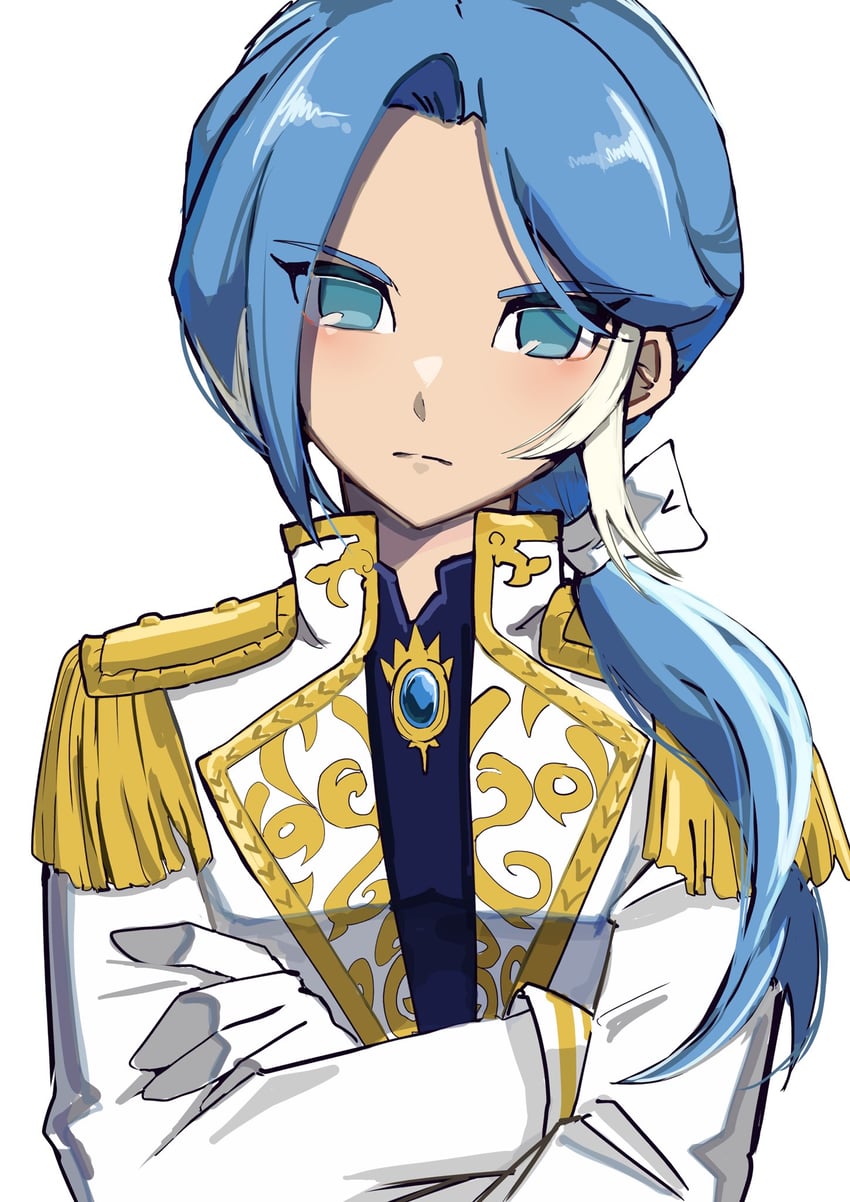 闪电十一人、闪电十一人、inazuma eleven cross 1名女孩 蓝眼 蓝色宝石 蓝发 胸针