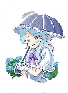 闪电十一人、inazuma eleven cross、闪电十一人GO 1名女孩 水色发 蓝色连衣裙 蓝花 蓝玫瑰