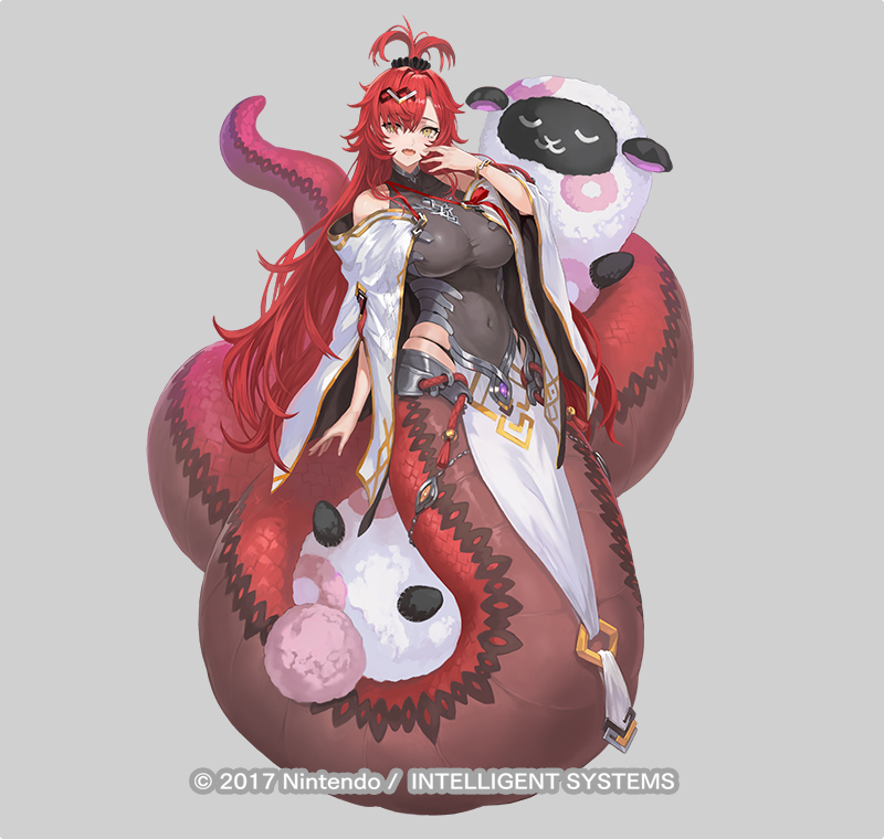 火焰纹章、火焰之纹章：英雄、jormungandr (fire emblem) 1名女孩 露肩 黑色发圈 手链 乳房
