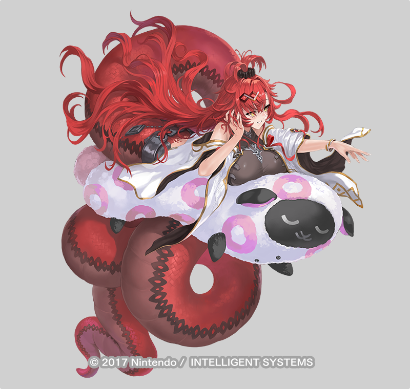 火焰纹章、火焰之纹章：英雄、jormungandr (fire emblem) 1名女孩 露肩 黑色发圈 手链 乳房