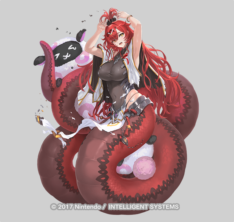 火焰纹章、火焰之纹章：英雄、jormungandr (fire emblem) 1名女孩 露肩 黑色发圈 手链 乳房