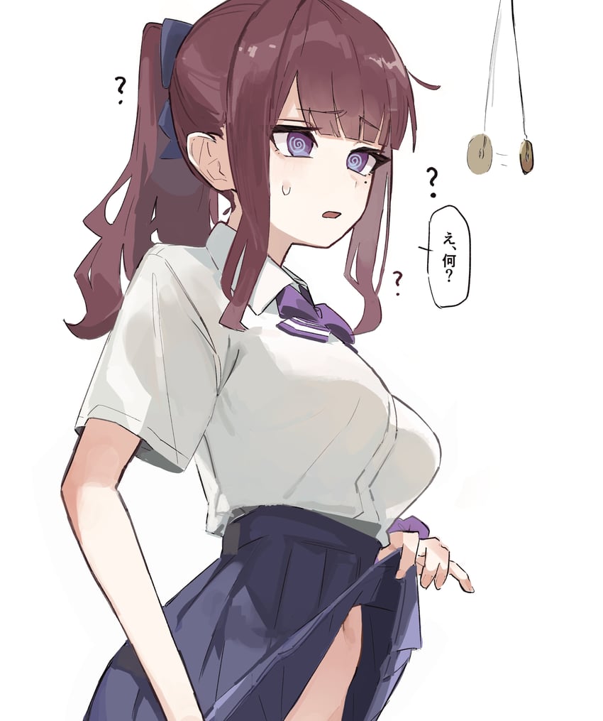 原创 1名女孩 @_@ 蓝裙子 乳房 棕发