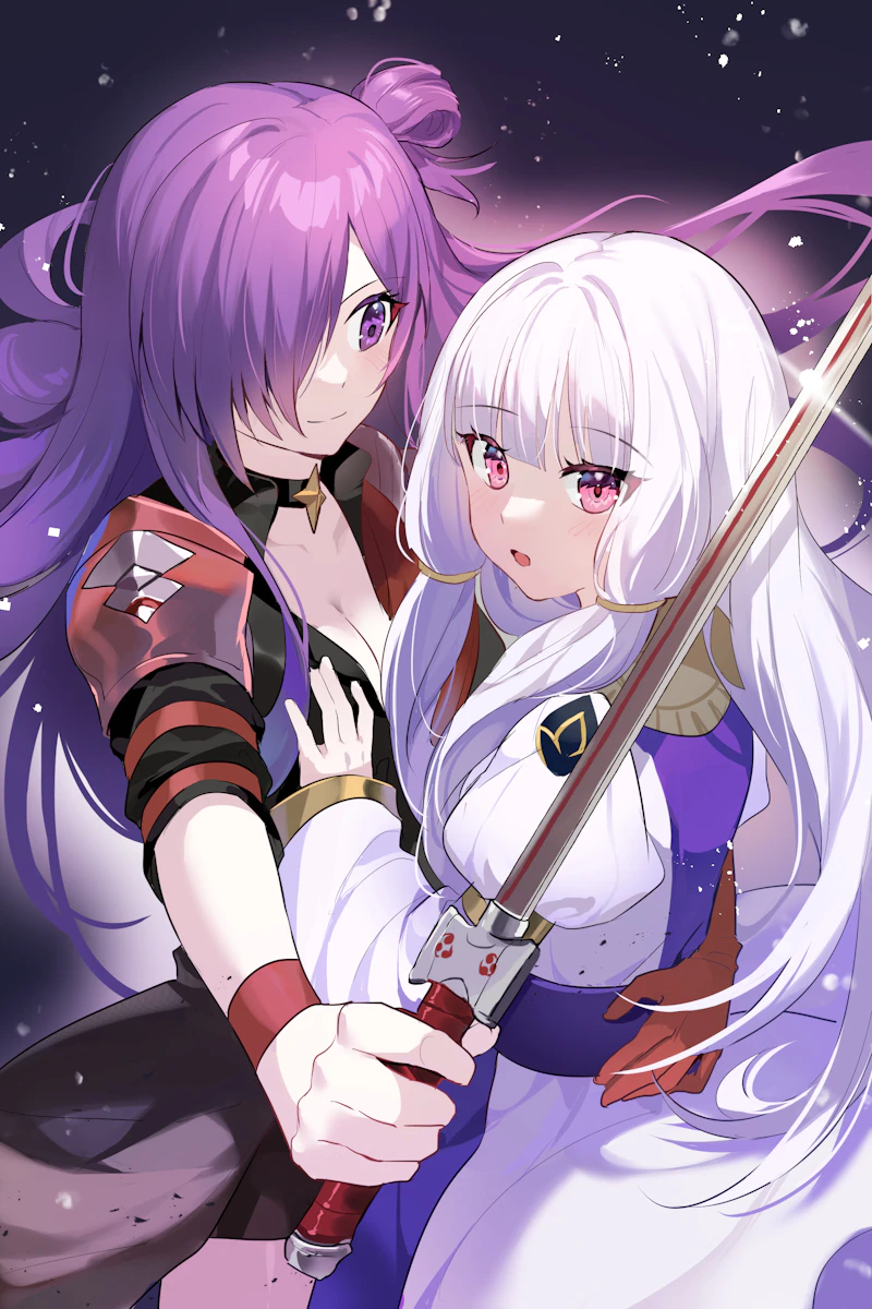 火焰纹章、火焰之纹章：风花雪月、火焰之纹章无双 风花雪月 2名女孩 黑色项圈 乳房 项圈 乳沟