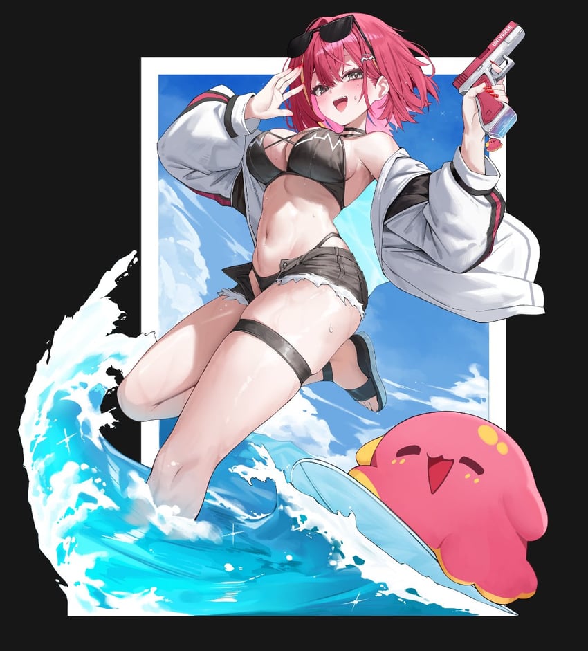 Stellive、绯音丽濑、pienna (Akane Lize) 1名女孩 :D 比基尼 黑色比基尼 黑框