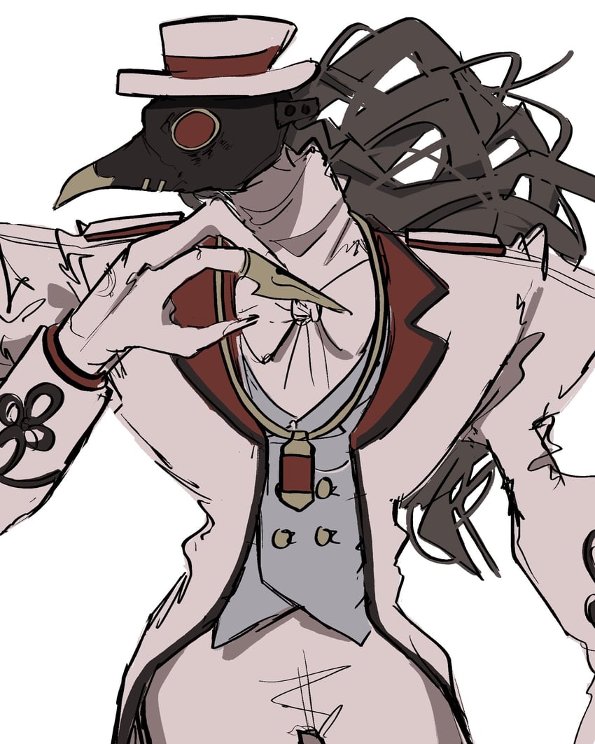 第五人格、噩梦 (第五人格)、orpheus (duke raven) (identity v) 1名男孩 鸟面具 黑发 黑面具 蝴蝶结