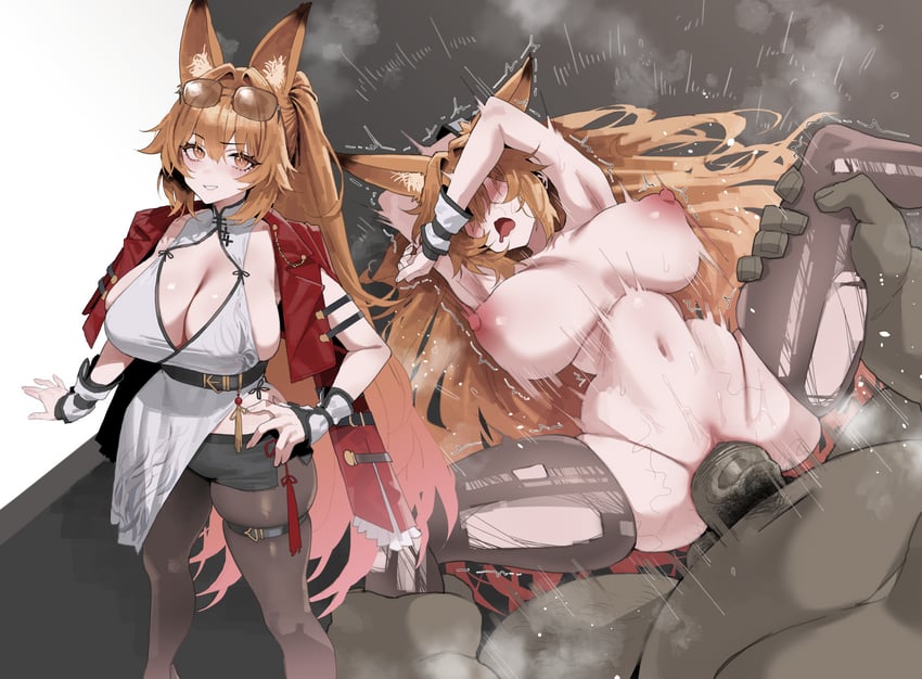 原创 1名男孩 1名女孩 兽耳毛 兽耳 乳房