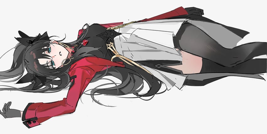 Fate/Grand Order、Fate/stay night、Fate系列 1名女孩 水色瞳 不对称腿部穿着 黑发 黑色连裤袜