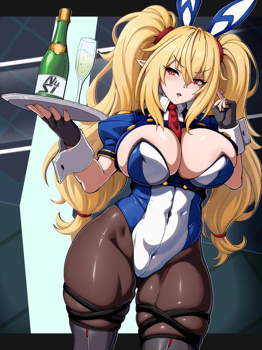 原创、沼子 1名女孩 兽耳 黑色手套 黑色连裤袜 乳房