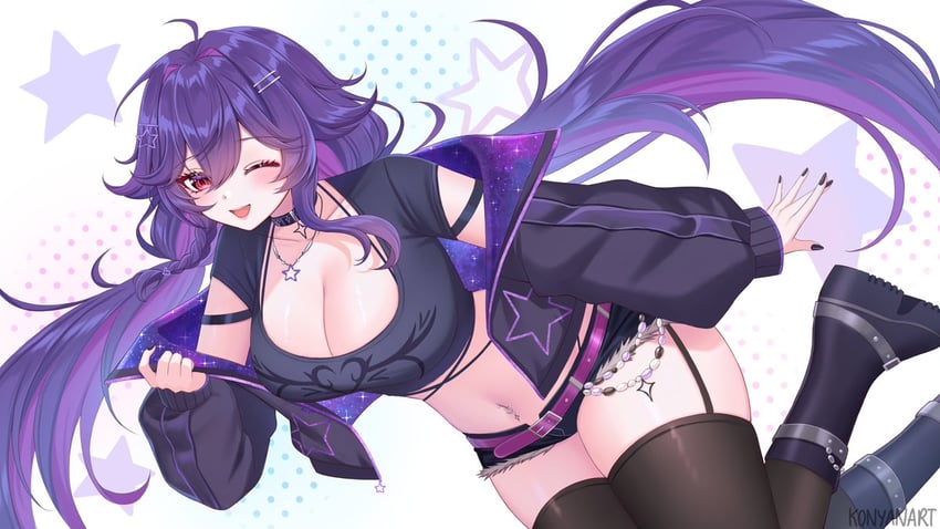 原创 1名女孩 呆毛 腰带 黑色靴子 黑色项圈
