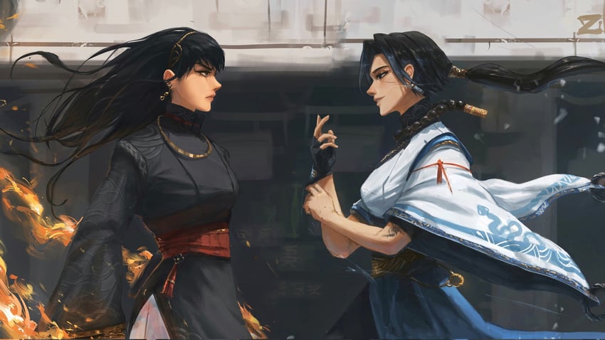 原创 2名女孩 珠子项链 珠子 腰带 黑色手套