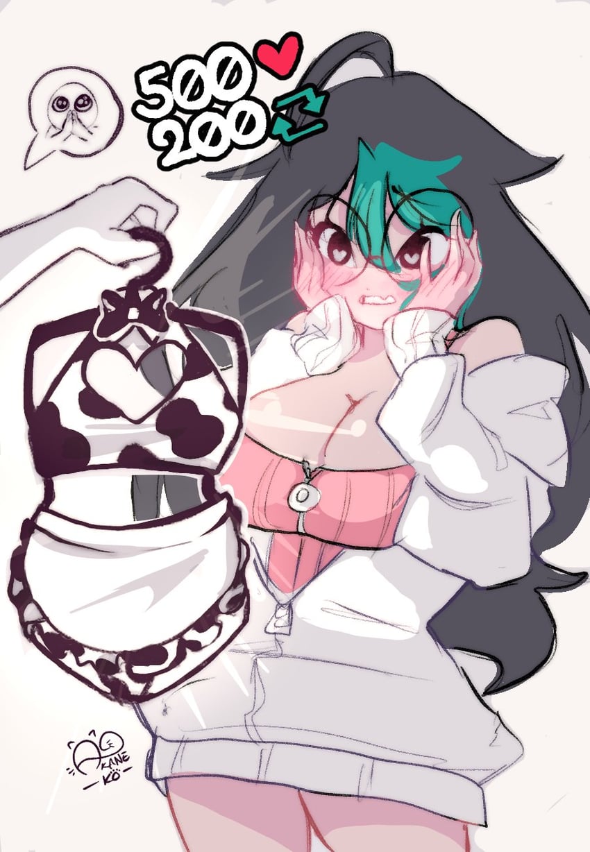 原创、茜子 1名女孩 呆毛 动物花纹 作者标志 画师本人
