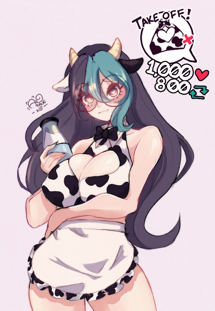 原创、茜子 1名女孩 呆毛 动物花纹 作者标志 画师本人